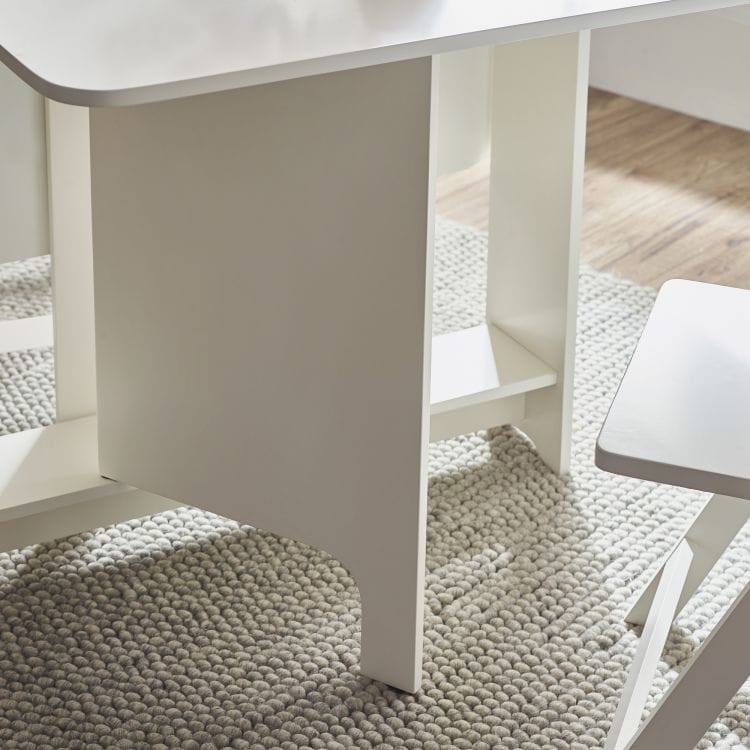 Gatis Small Gateleg Table with 2 Chairs - White - Image 3