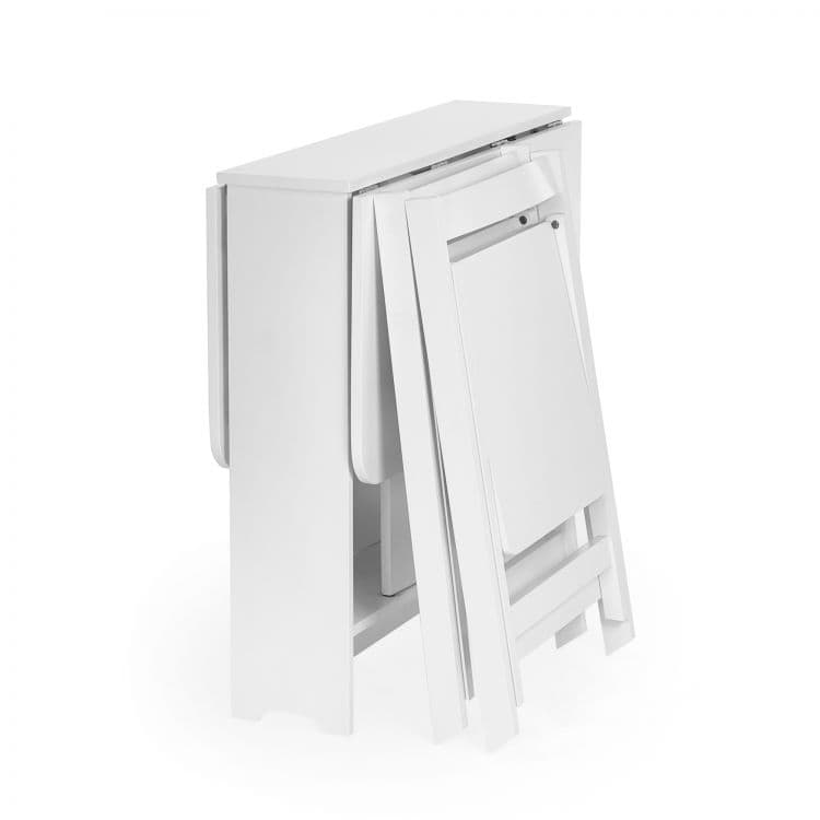 Gatis Small Gateleg Table with 2 Chairs - White - Image 11