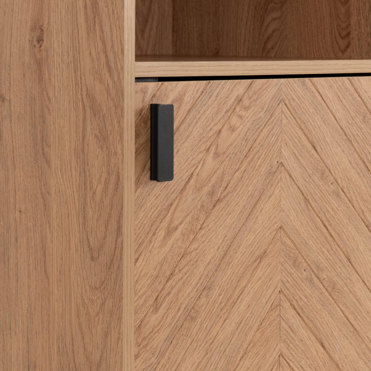 Leon 2 Drawer 2 Shelf Cabinet - Medium Oak Effect - Image 6