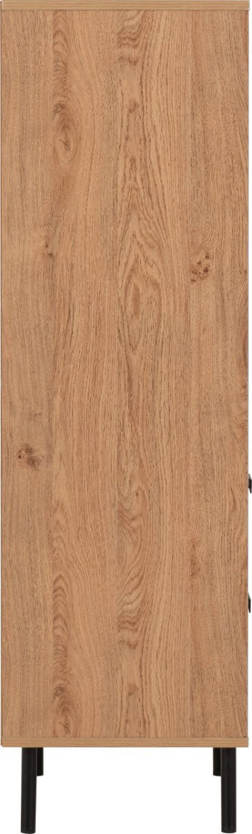Leon 2 Drawer 2 Shelf Cabinet - Medium Oak Effect - Image 7