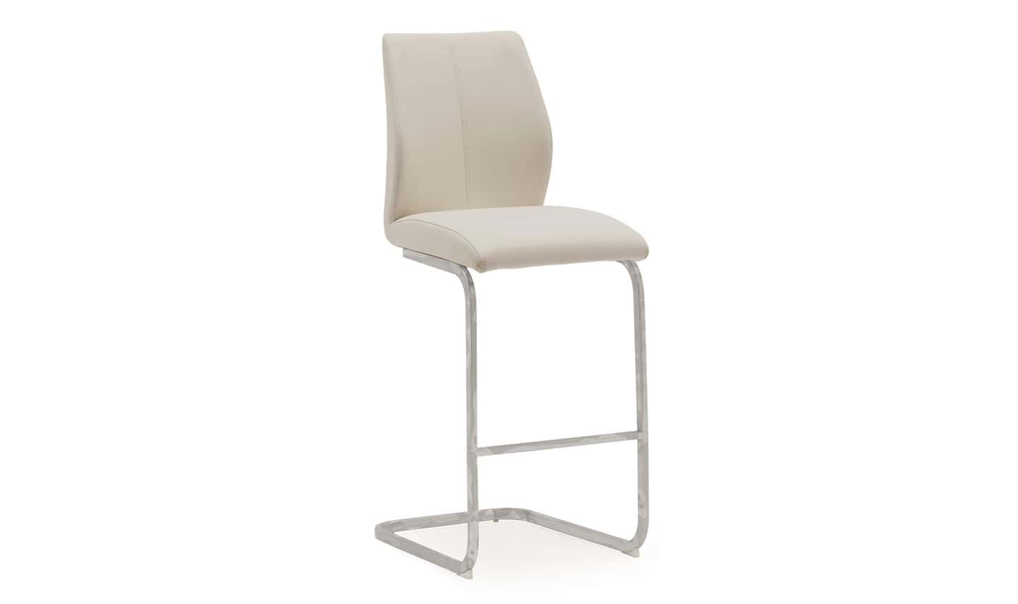 Elis Bar Chair (Pair) - Chrome Leg Taupe | Buy Online | Beds.ie