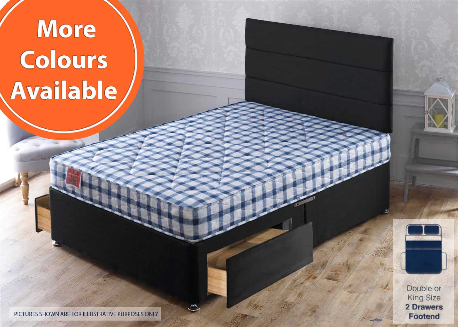 Apollo 5ft Acetate 2 Drawer Bed | Buy Online | Beds.ie