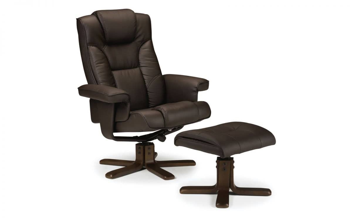 Reggio Recline Chair & Footstool - Brown | Buy Online | Beds.ie