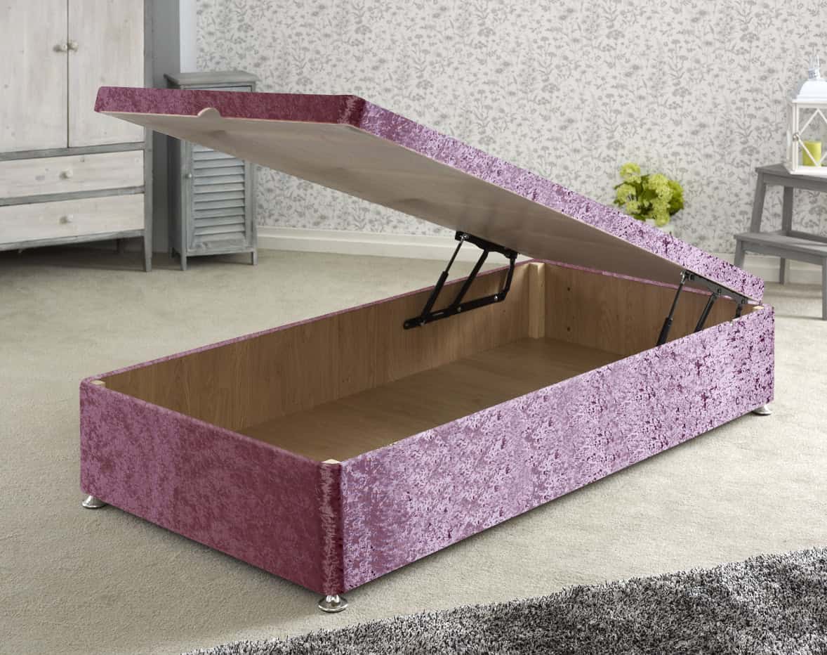 Apollo 3ft Glitz Pink Front Opening Ottoman Base | Buy Online | Beds.ie