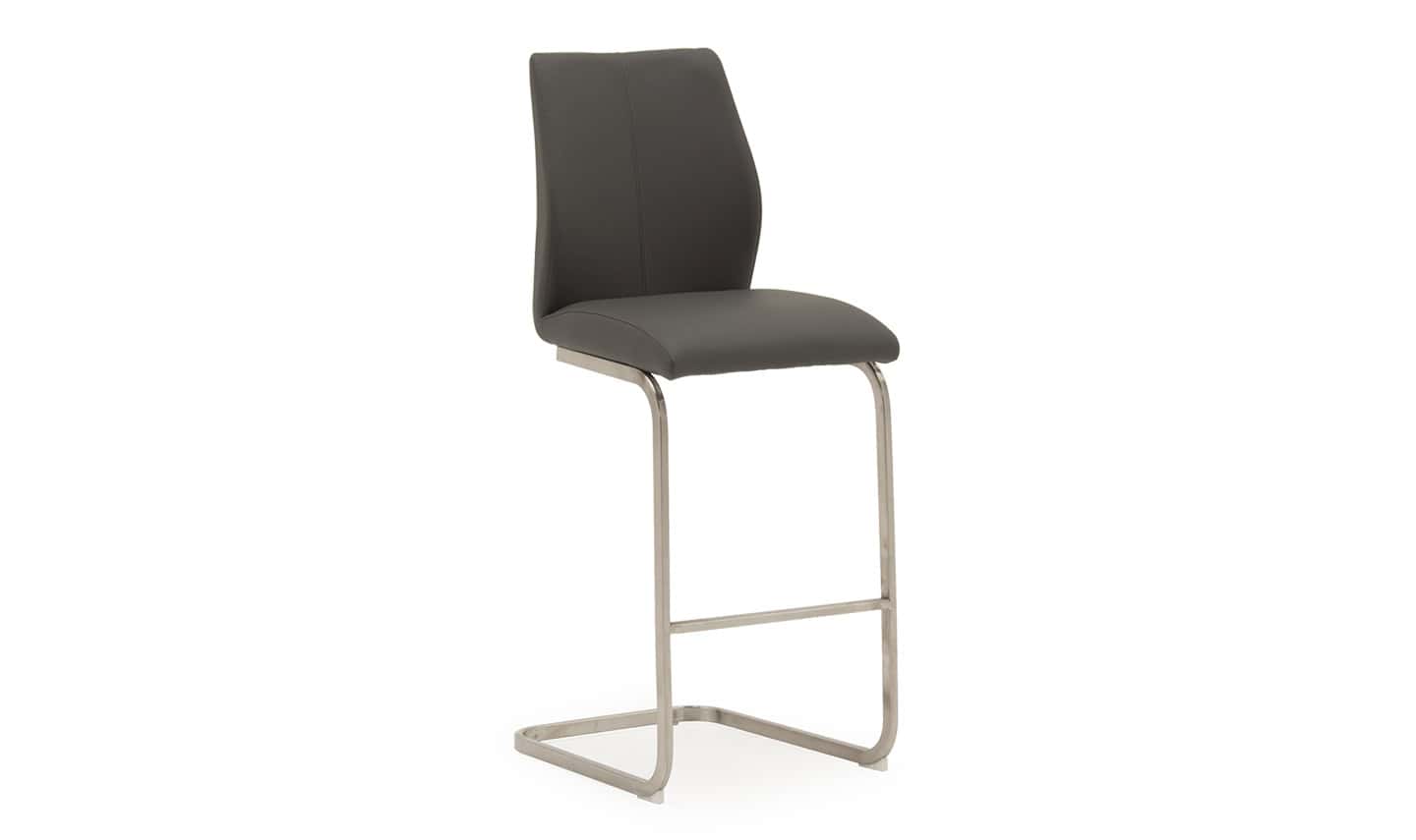 Irma Bar Chair (Pair) - Brushed Steel Grey | Buy Online | Beds.ie