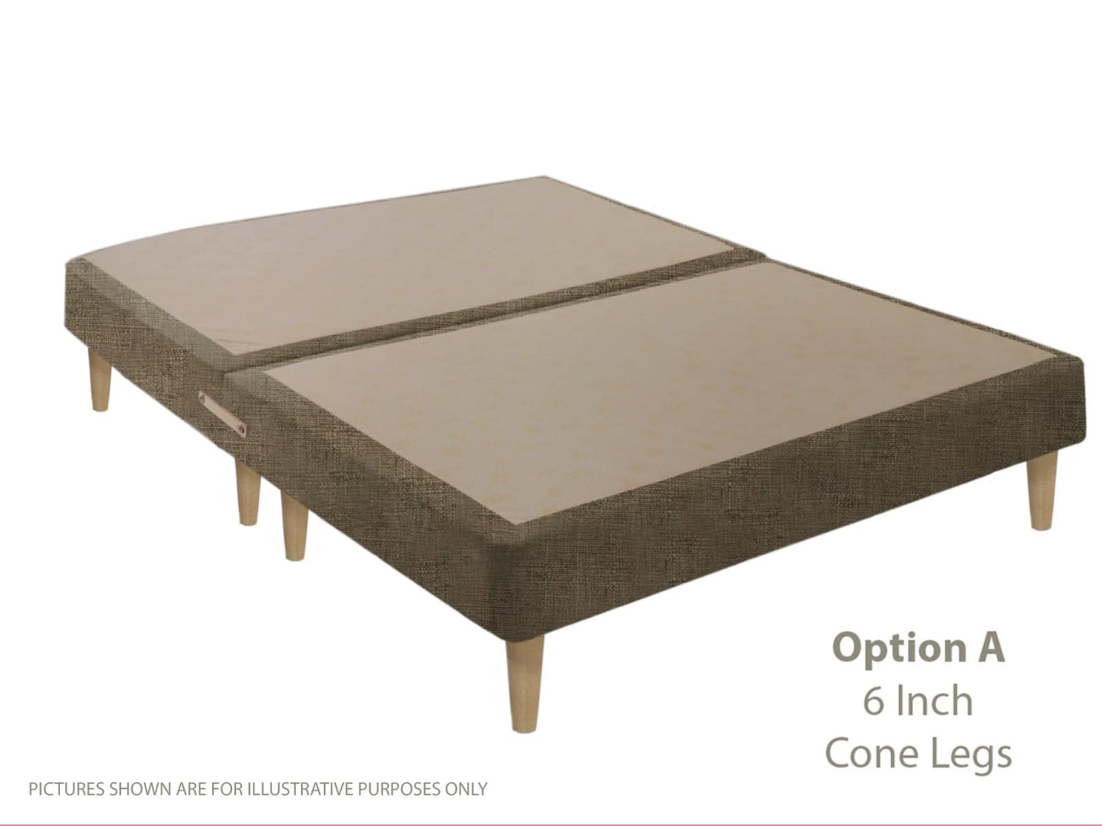 Apollo 4ft6 Azzure Grey Shallow Divan Base on Legs | Buy Online | Beds.ie