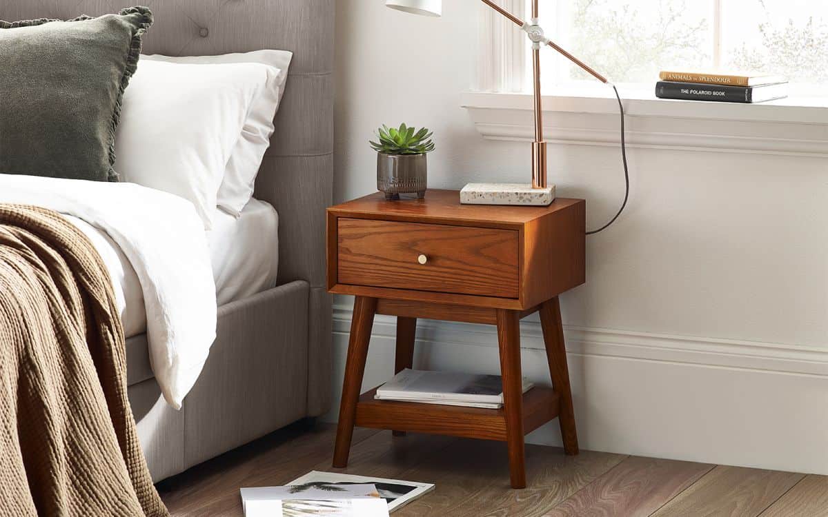 Lowell 1 Drawer Side Table - Cherry Wood | Buy Online | Beds.ie