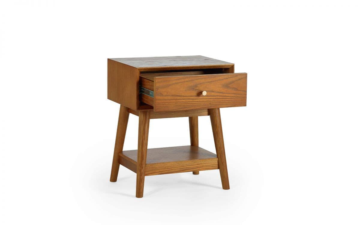 Lowell 1 Drawer Side Table - Cherry Wood - Image 5