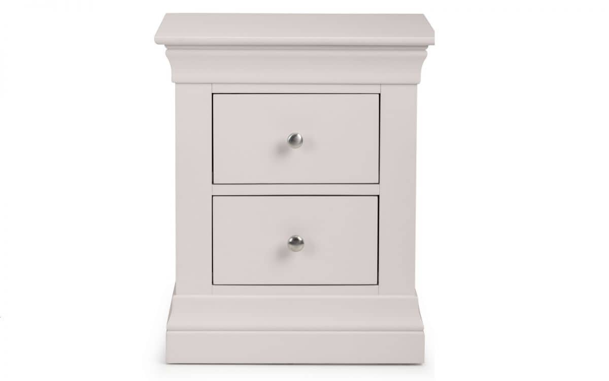 Rochelle 2 Drawer Bedside - Light Grey - Image 2