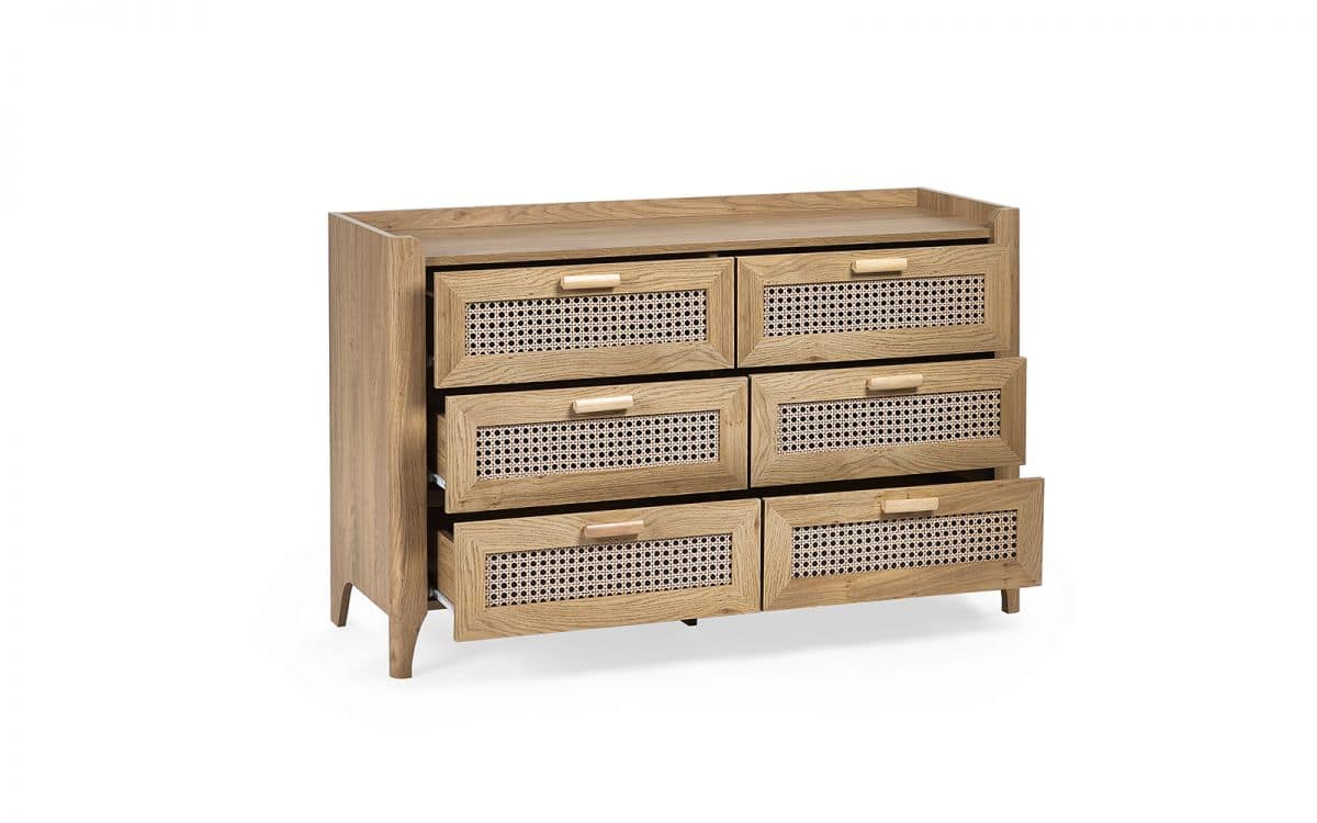 Sydenham 6 Drawer Chest - Rattan Oak - Image 4