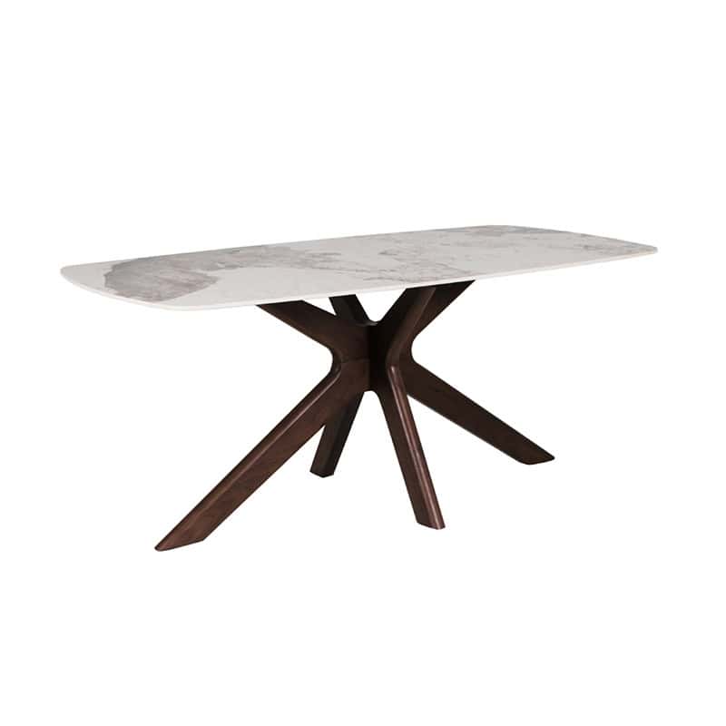 Ariya Dining Table - Marble/Walnut - Image 2