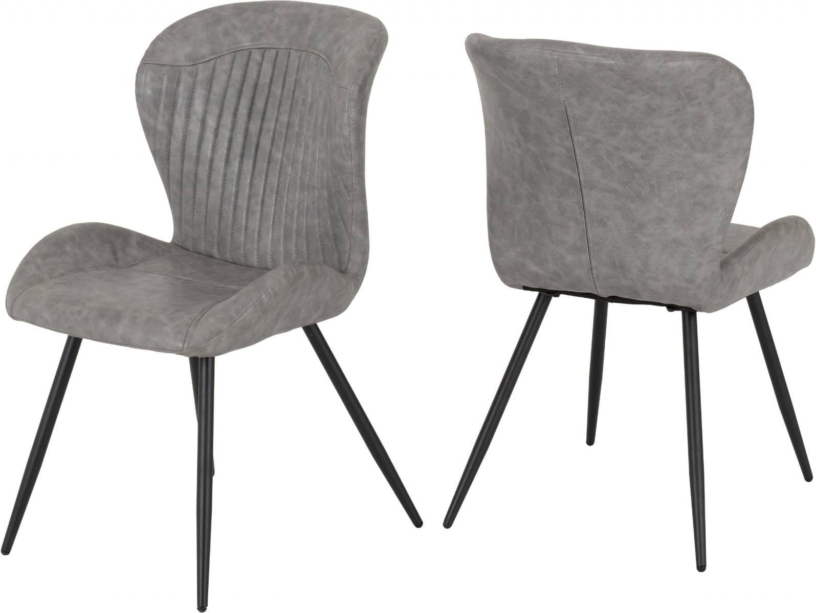 Quebec Chair (Set of Four) - Grey Faux Leather | Buy Online | Beds.ie