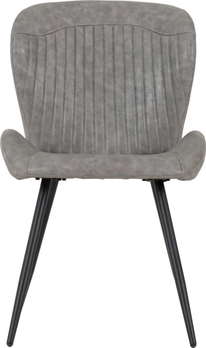 Quebec Chair (Set of Four) - Grey Faux Leather - Image 4
