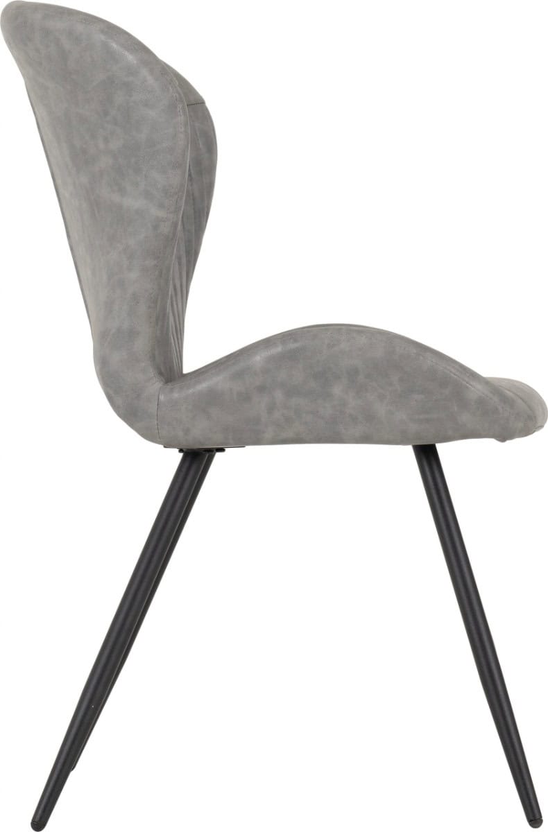 Quebec Chair (Set of Four) - Grey Faux Leather - Image 5