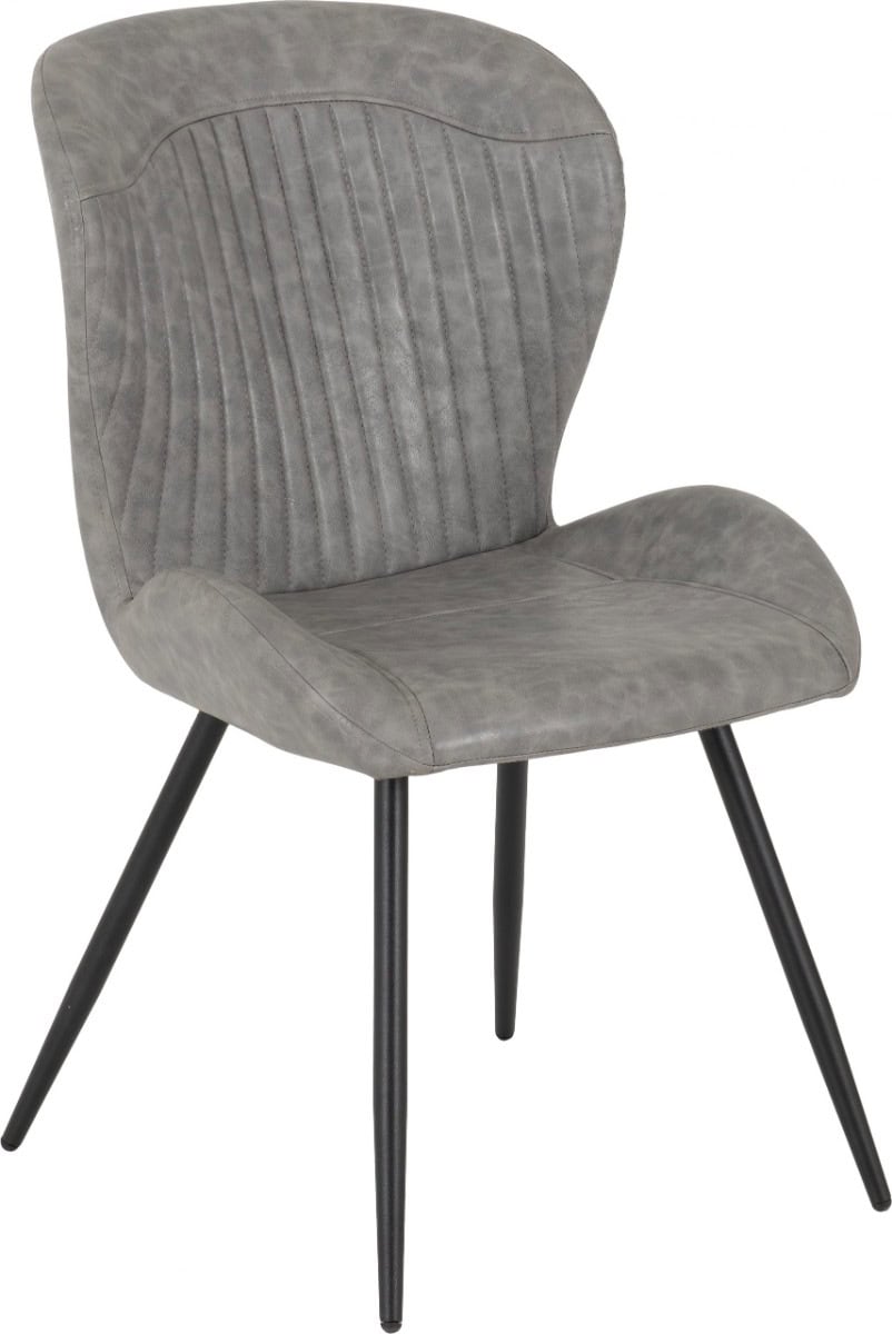 Quebec Chair (Set of Four) - Grey Faux Leather - Image 6