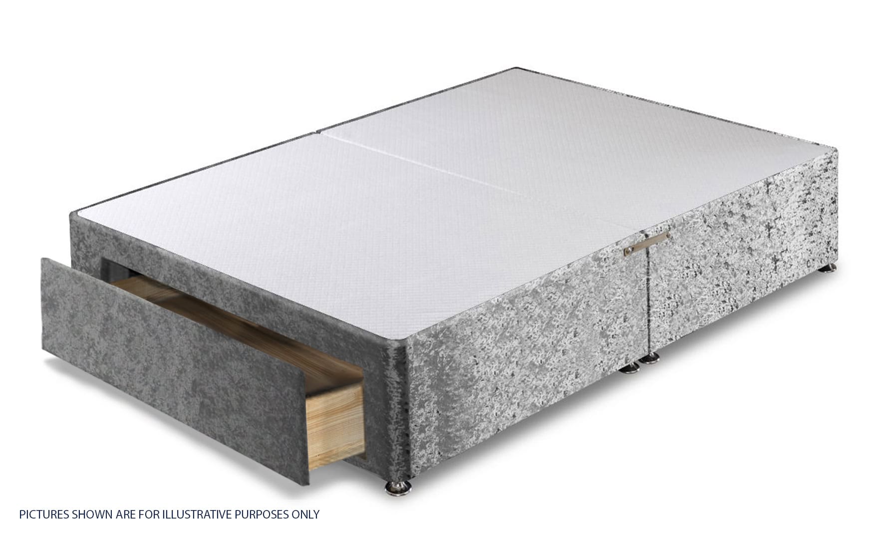 Apollo 6ft Glitz Silver Jumbo Drawer Divan Base | Buy Online | Beds.ie