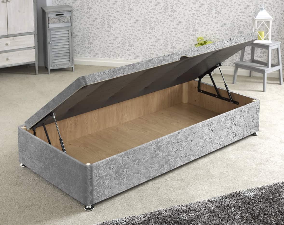 Apollo 3ft Glitz Silver Side Ottoman Base | Buy Online | Beds.ie