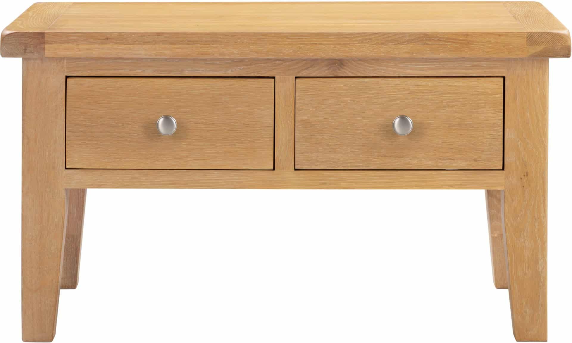 Windsor 2 Drawer Coffee Table - Natural Oak - Image 4
