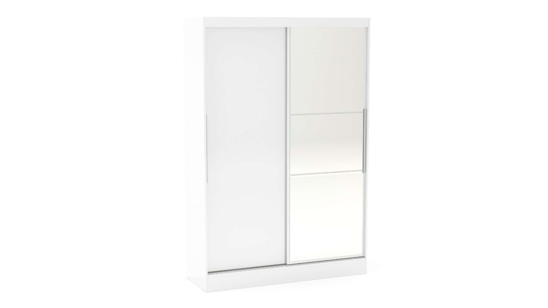Lynx 2 Door Sliding Wardrobe With Mirror - White | Buy Online | Beds.ie