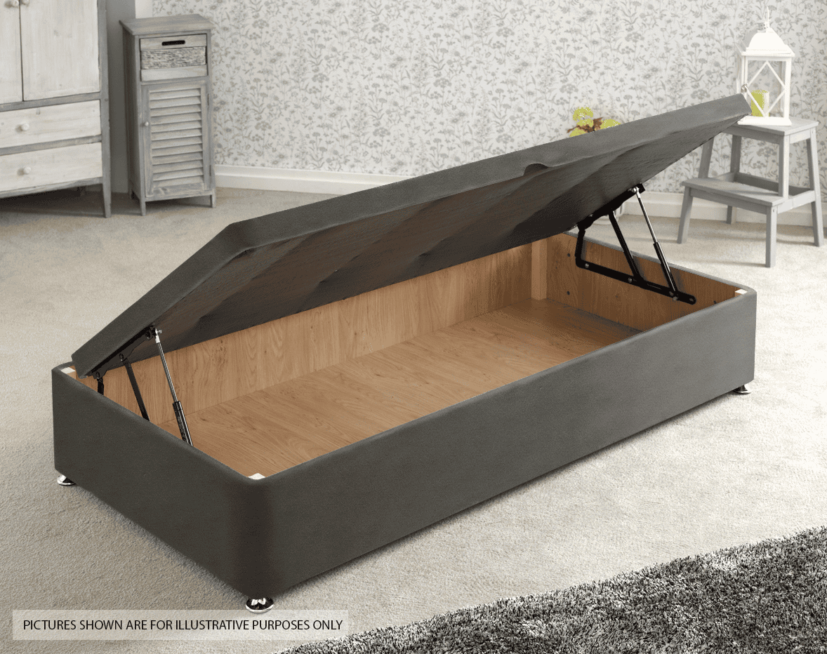 Apollo 3ft Velvet Light Grey Side Ottoman Base | Buy Online | Beds.ie