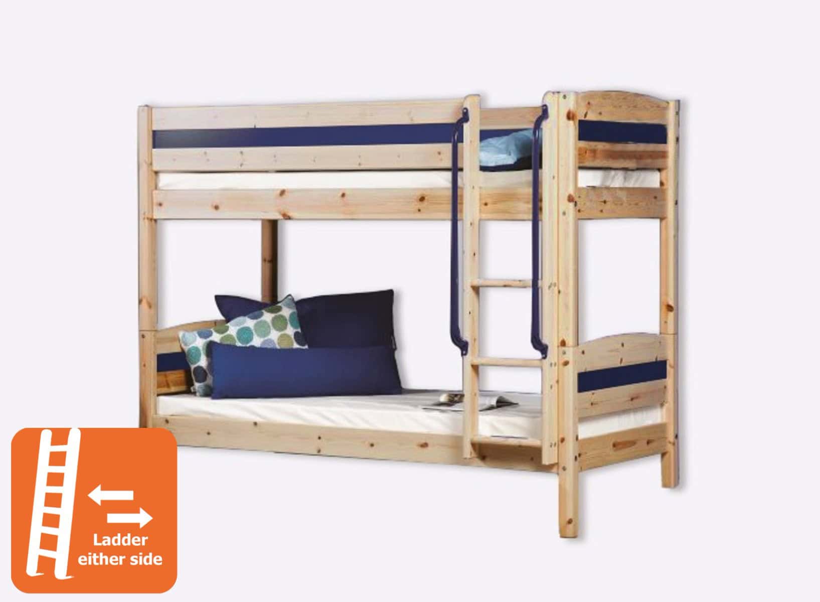 Trendy Andromeda Bunk Bed - Natural & Blue | Buy Online | Beds.ie