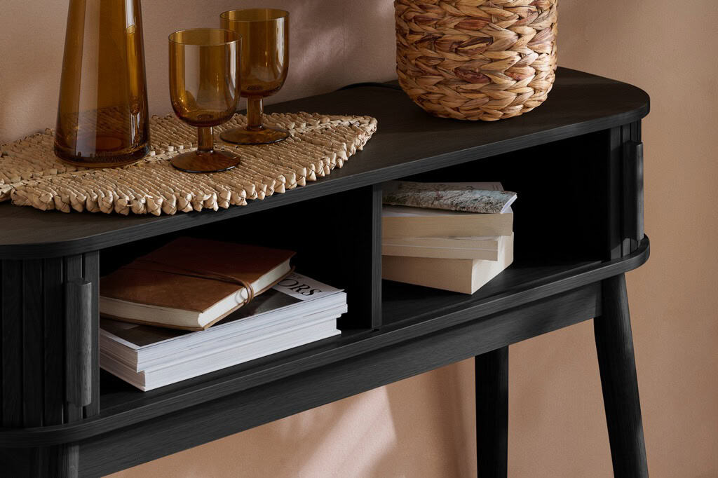 Axel Fluted Console Table - Black - Image 7