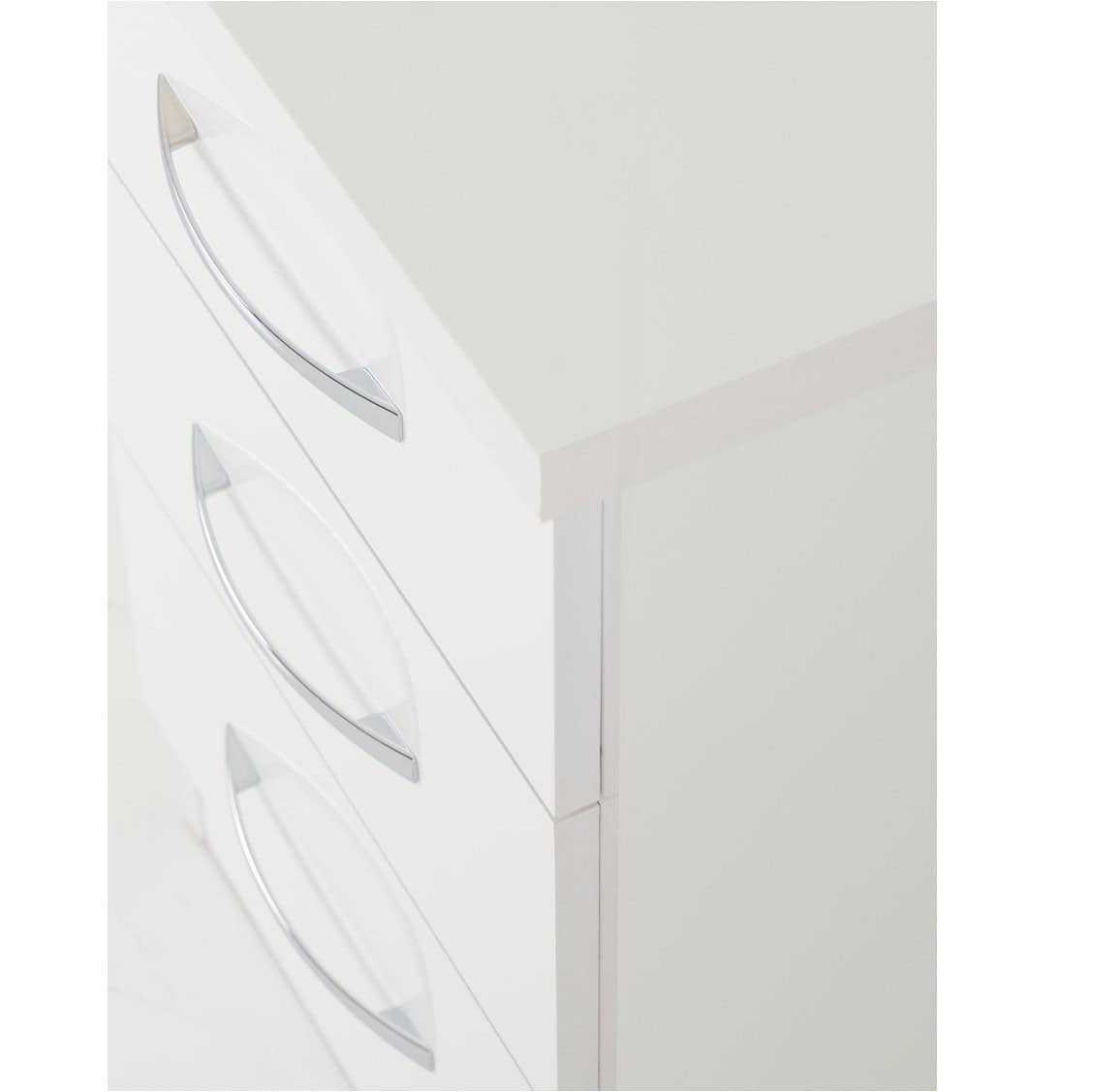 Nevada 3 Drawer Bedside - White Gloss - Image 3