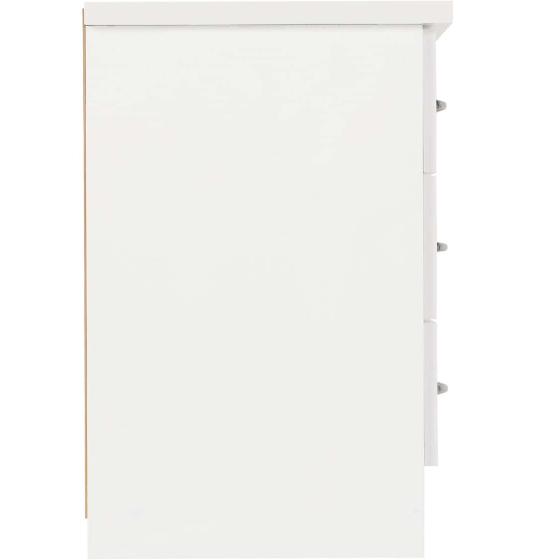 Nevada 3 Drawer Bedside - White Gloss - Image 5