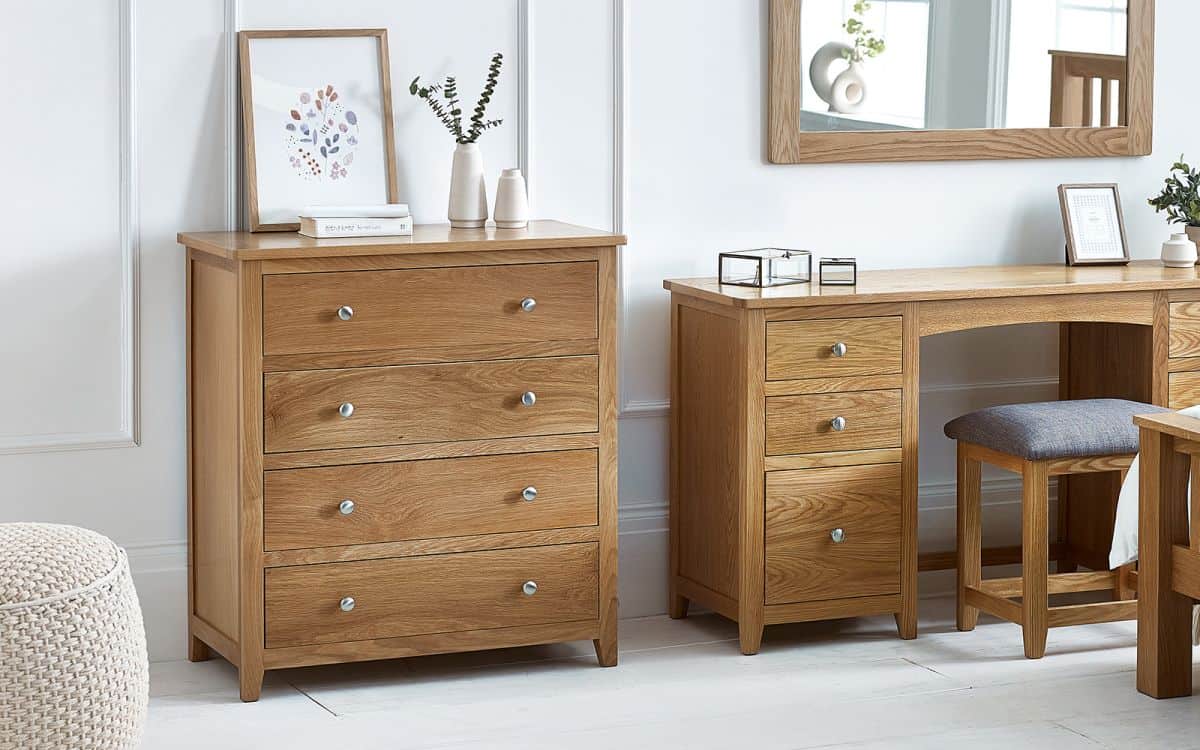 Malcolm 4 Drawer Chest - Oak | Buy Online | Beds.ie