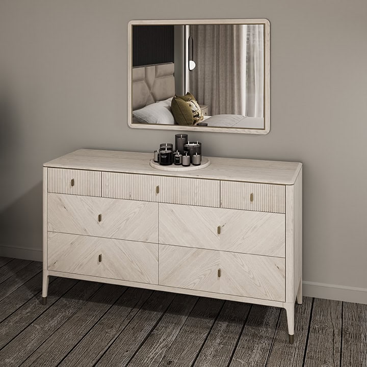 Diletta Dressing Chest 7 Drawer - Stone - Image 3
