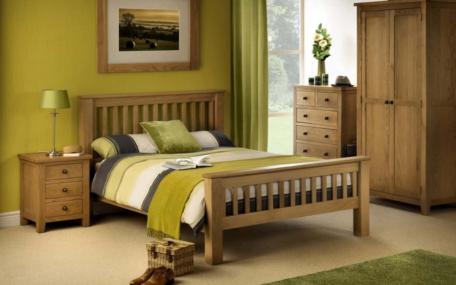 Marine 2 Door Wardrobe - Oak - Image 3