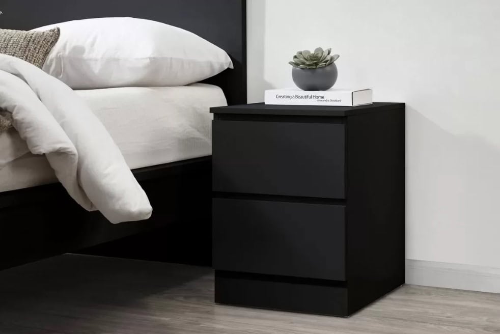 Oslo 2 Drawer Bedside - Black | Buy Online | Beds.ie