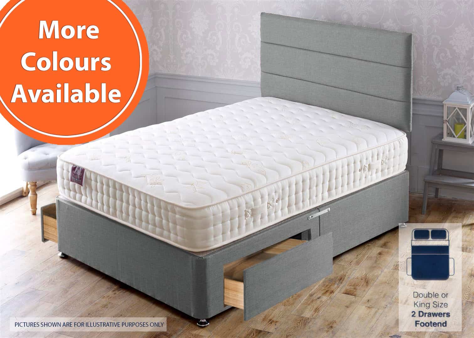 Apollo 5ft Dual Memory 2 Drawer Bed | Buy Online | Beds.ie