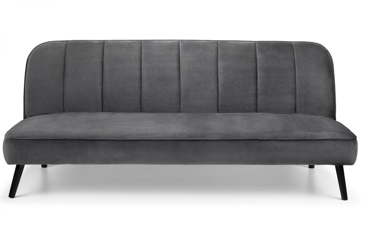 Vito Curved Back Sofa Bed - Grey Velvet - Image 3