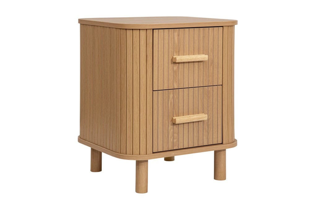Axel 2 Drawers Fluted Bedside - Oak | Buy Online | Beds.ie