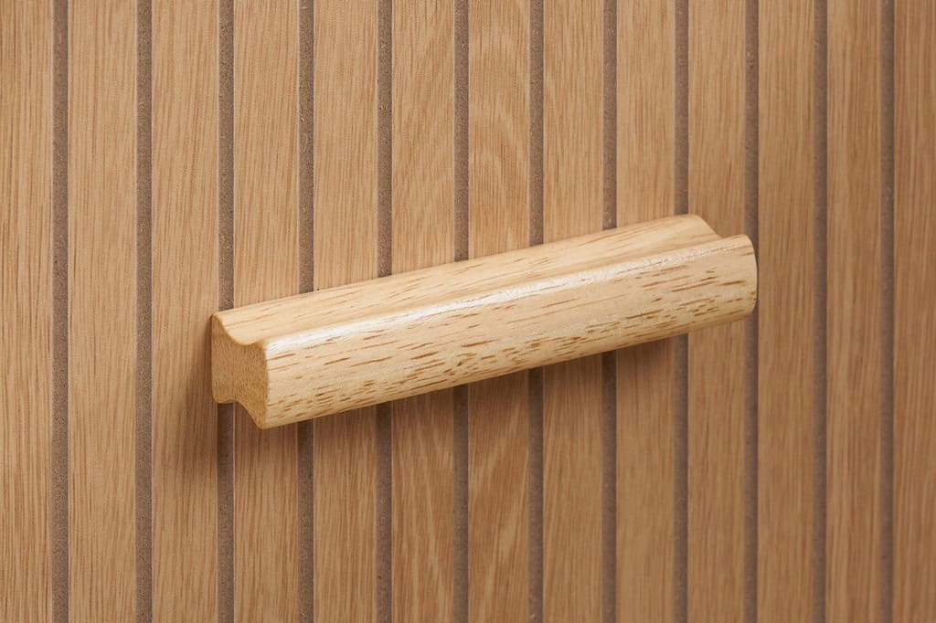 Axel 2 Drawers Fluted Bedside - Oak - Image 9