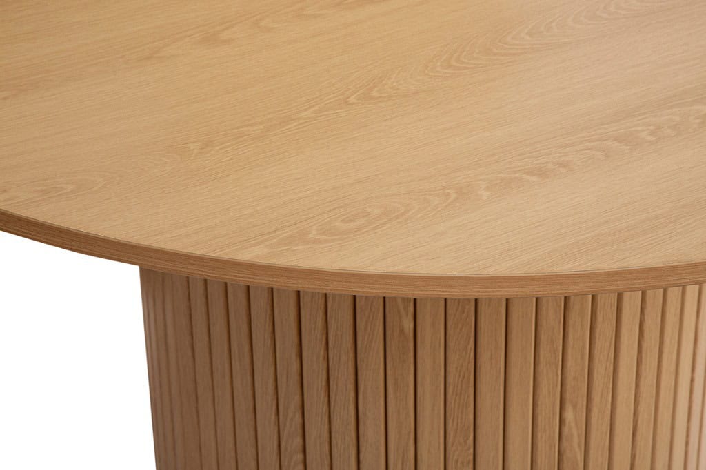 Axel Round Fluted Dining Table - Oak - Image 4
