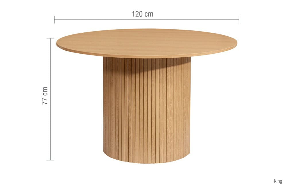 Axel Round Fluted Dining Table - Oak - Image 5