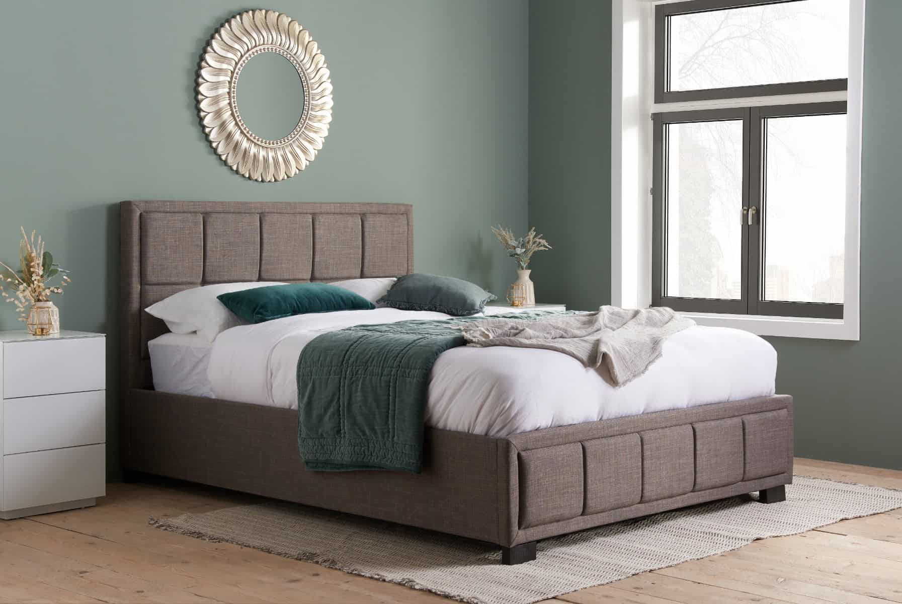 4ft6 Hannover Bed - Grey Fabric | Buy Online | Beds.ie