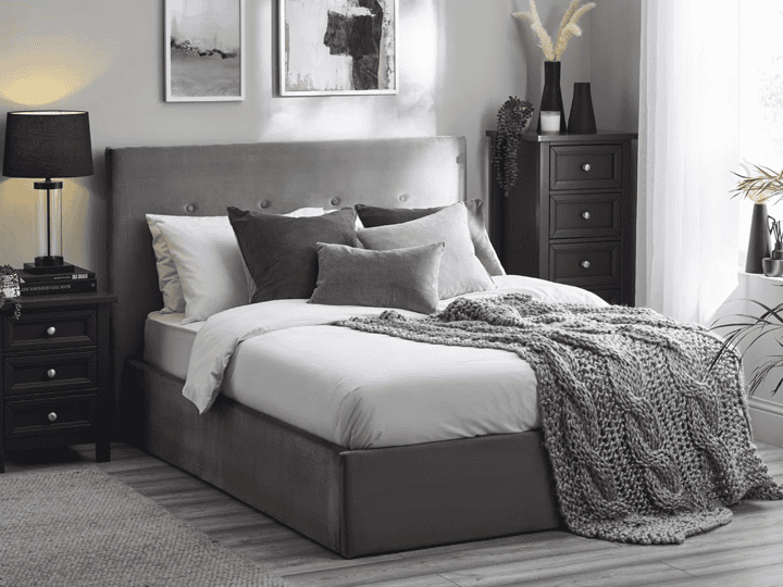 Elmington 5ft Ottoman Bedframe - Grey Velvet - Image 2