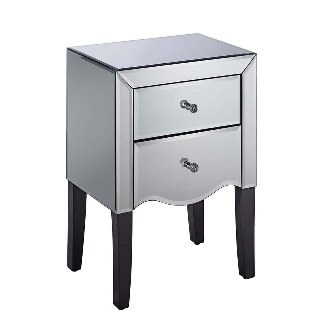 Palermo Mirrored 2 Drawer Bedside - Image 2