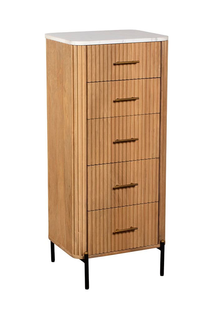 Baker Furniture Reed 5 Drawer Tall Chest - Mango Wood | Buy Online | Beds.ie