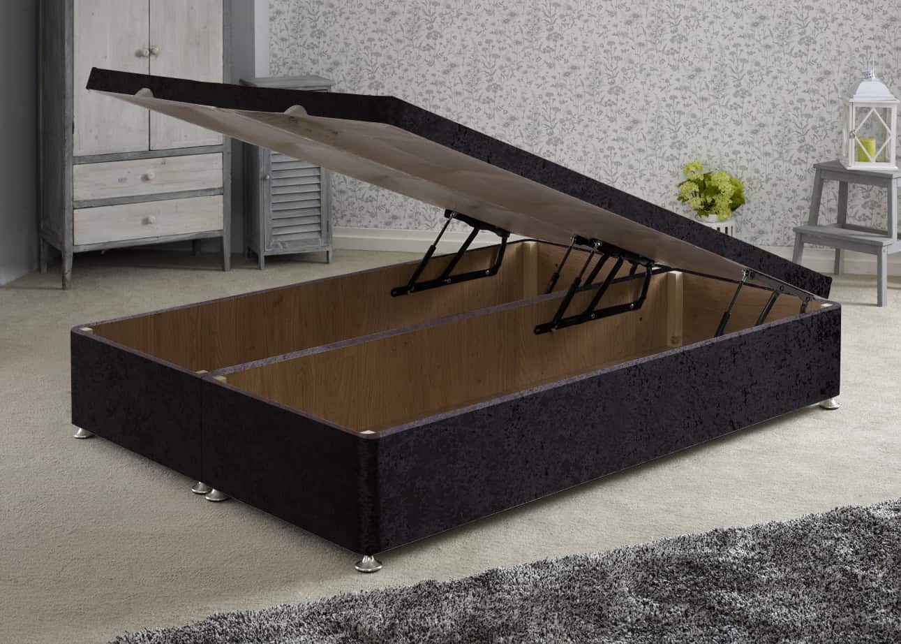 Apollo 6ft Glitz Black Front Opening Ottoman Base | Buy Online | Beds.ie