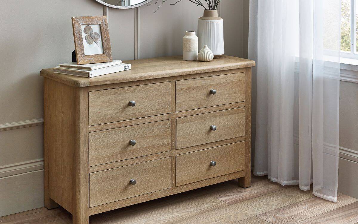 Memmingen 6 Drawer Chest - Limed Oak | Buy Online | Beds.ie