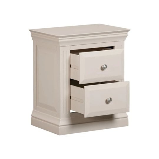 Monaco 2 Drawer Bedside - Off White - Image 2