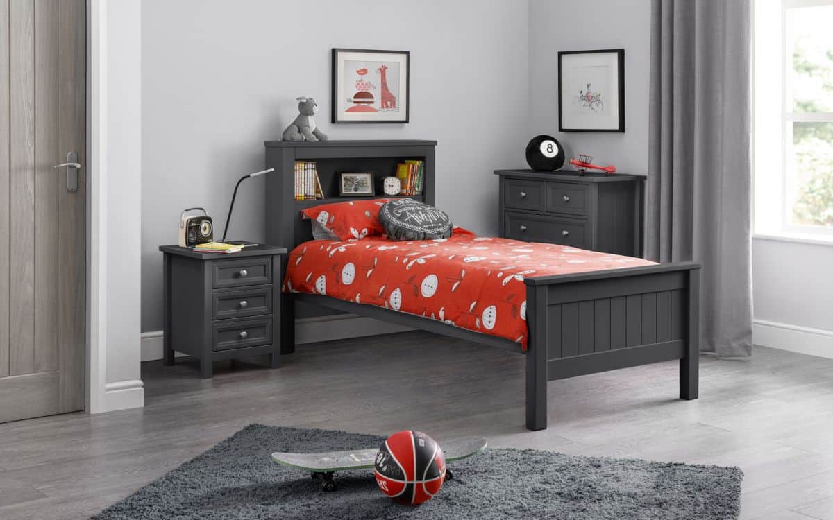Braid Bookcase Bedframe - Anthracite | Buy Online | Beds.ie