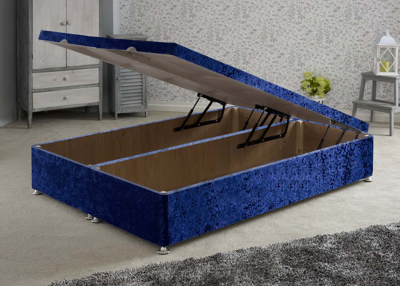 Apollo 4ft Glitz Navy Front Opening Ottoman Base | Buy Online | Beds.ie