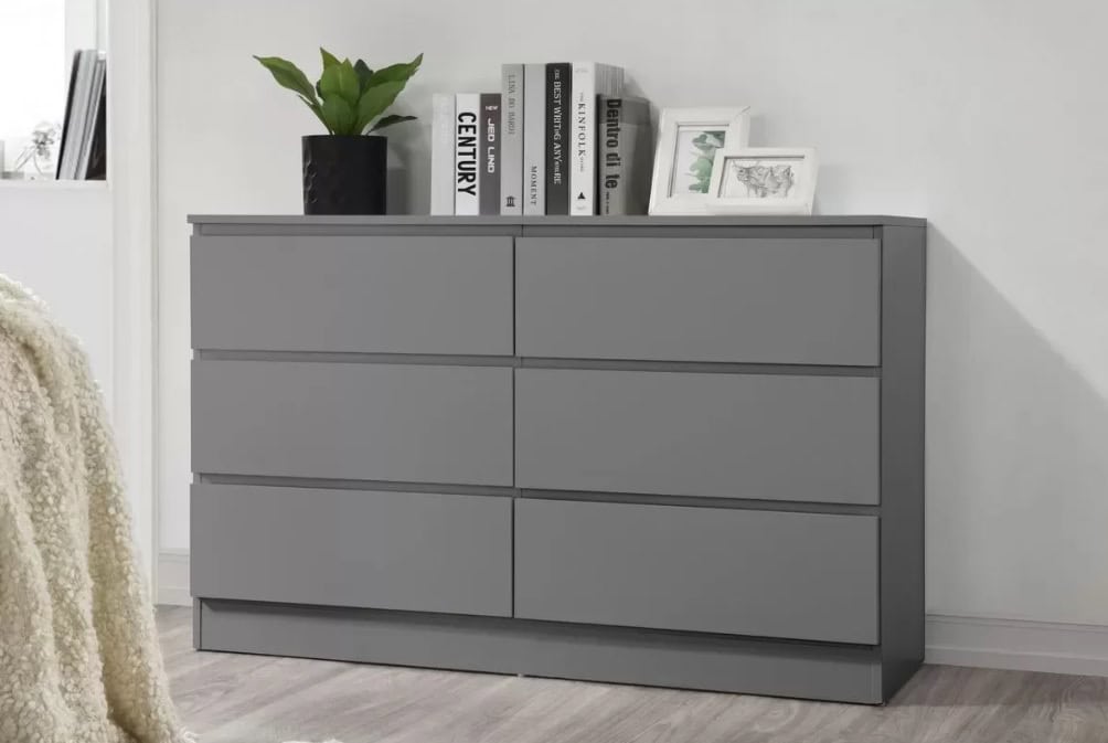 Oslo 6 Drawer Chest - Grey | Buy Online | Beds.ie