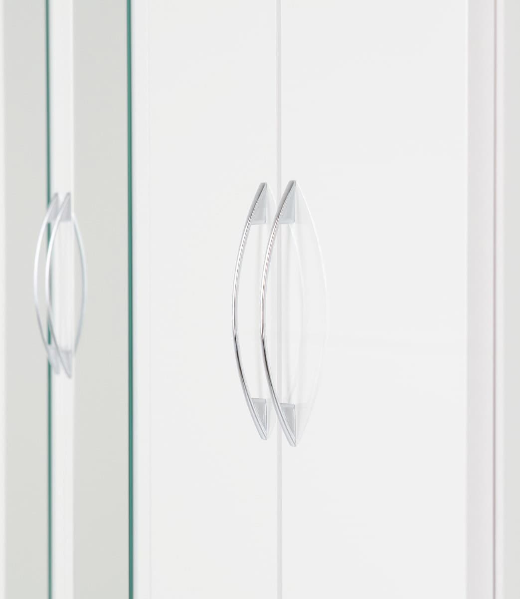 Nevada 4 Door 2 Drawer Mirrored Wardrobe - White Gloss - Image 3