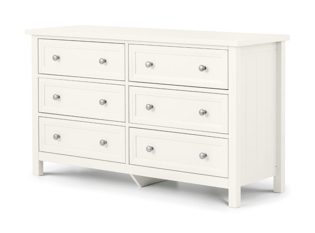 Braid 6 Drawer Wide Chest - Surf White | Buy Online | Beds.ie